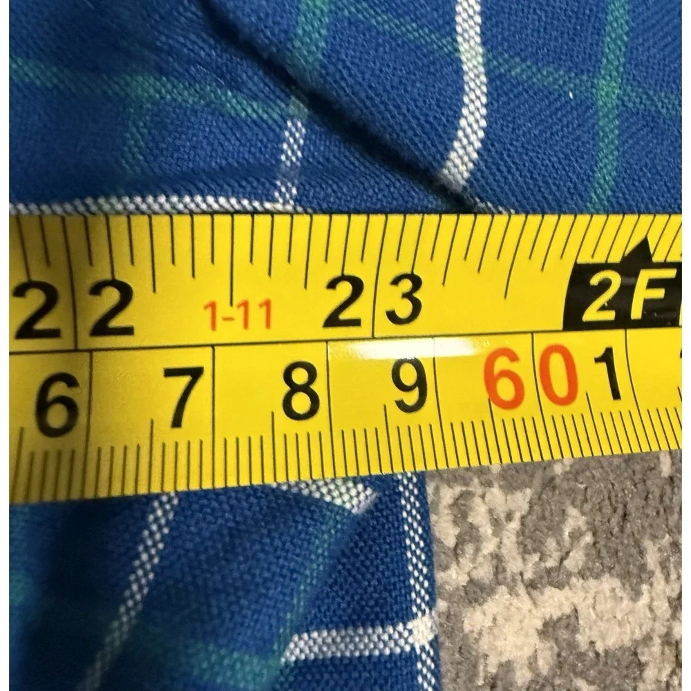 J Crew Flex Oxford Shirt Mens XL Blue Plaid Slim Button Down Stretch FA22